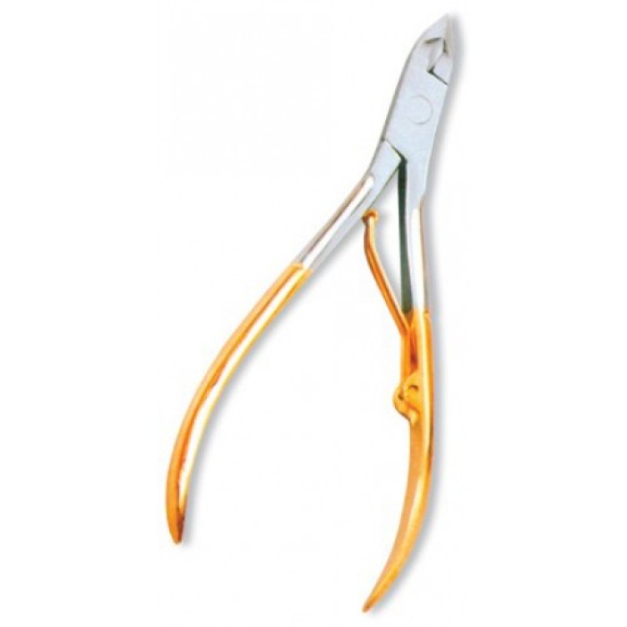 Cuticle Nipper, Single Spring. Half Gold.